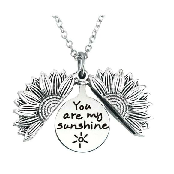 exceptionalbeauty Jewelry Stainlesssteel Opening Sunflower Pendant